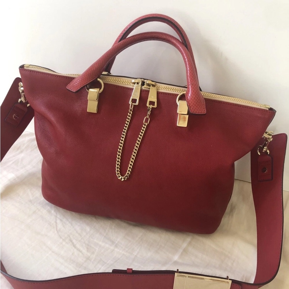 NWOT Chloe Red Baylee medium tote satchel Retail $1977
